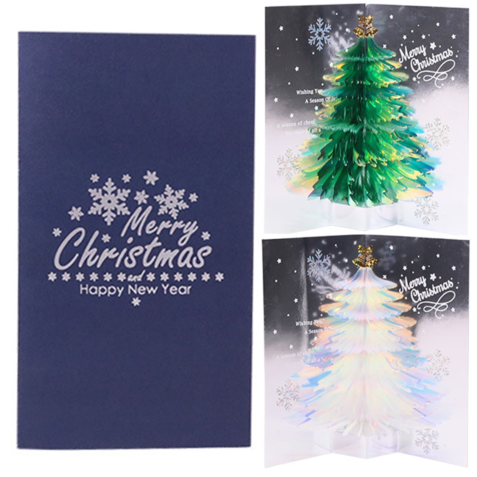 1 Set Nicelooking Greeting Card Realistic Paper 3D Exquisite Christmas