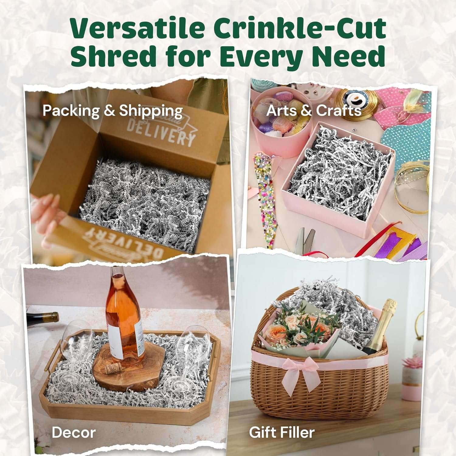 10 LB White Crinkle Paper