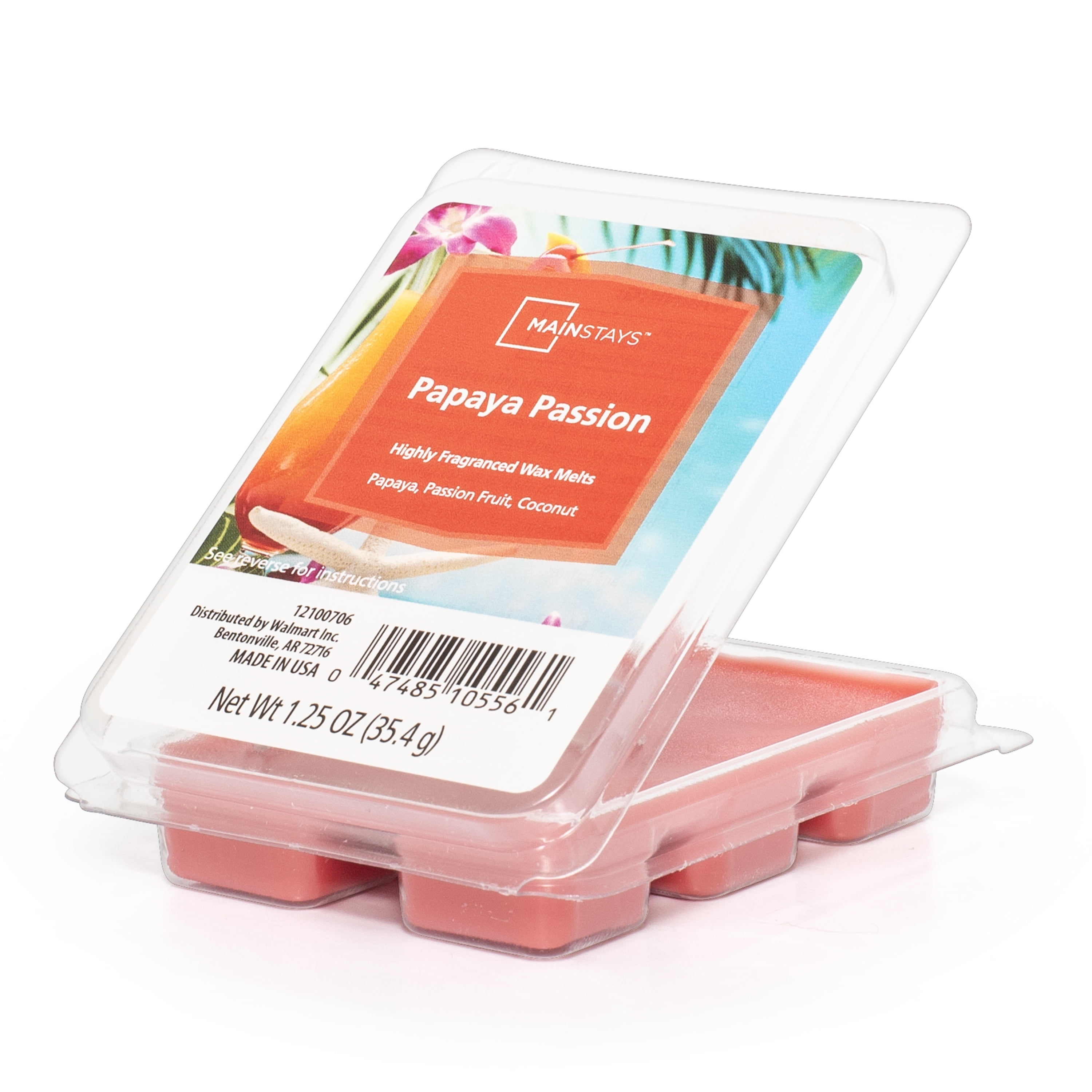 (3 pack) Mainstays Papaya Passion Scented Wax Melt, 1.25 oz