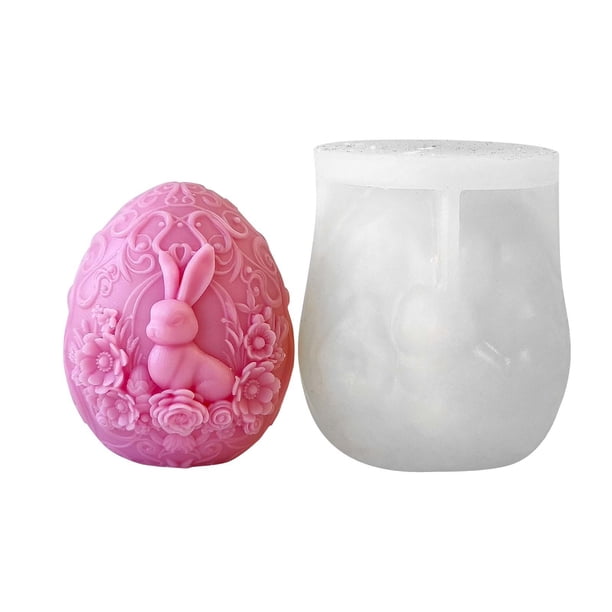 Vela perfumada con forma de huevo de Pascua Molde de silicona 3D para huevos de colores Molde de yeso para manualidades DIY