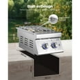 thumbnail image 6 of KFFKFF Double Side Burner with Lights Propane Built-in Side Burner 2*17000 BTU Nature Gas Burners Stainless Steel For BBQ Outdoor, 6 of 9