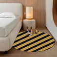 thumbnail image 5 of Area Rug 48in, Yellow Black Striped Lines Floor Carpet Living Room Rug, Modern Abstract Art Non-Slip Welcome Mat Indoor Rugs for Bedroom Dining Room, 5 of 9