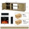 thumbnail image 4 of Costway 58" Fireplace TV Stand Entertainment Console W/ 18" Electric Fireplace Natural, 4 of 10