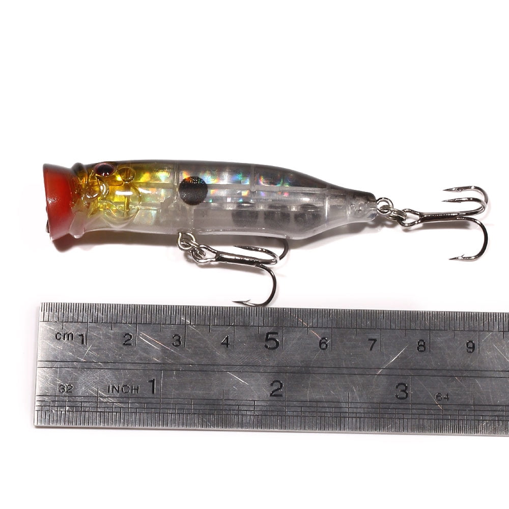 HENGJIA Pack of 6 Fishing Popper Lure, Fishing Topwater Lures Bass Lures Fishing Plugs Hard Baits Top Water Poppers Fishing Lures 2.83in/0.34oz
