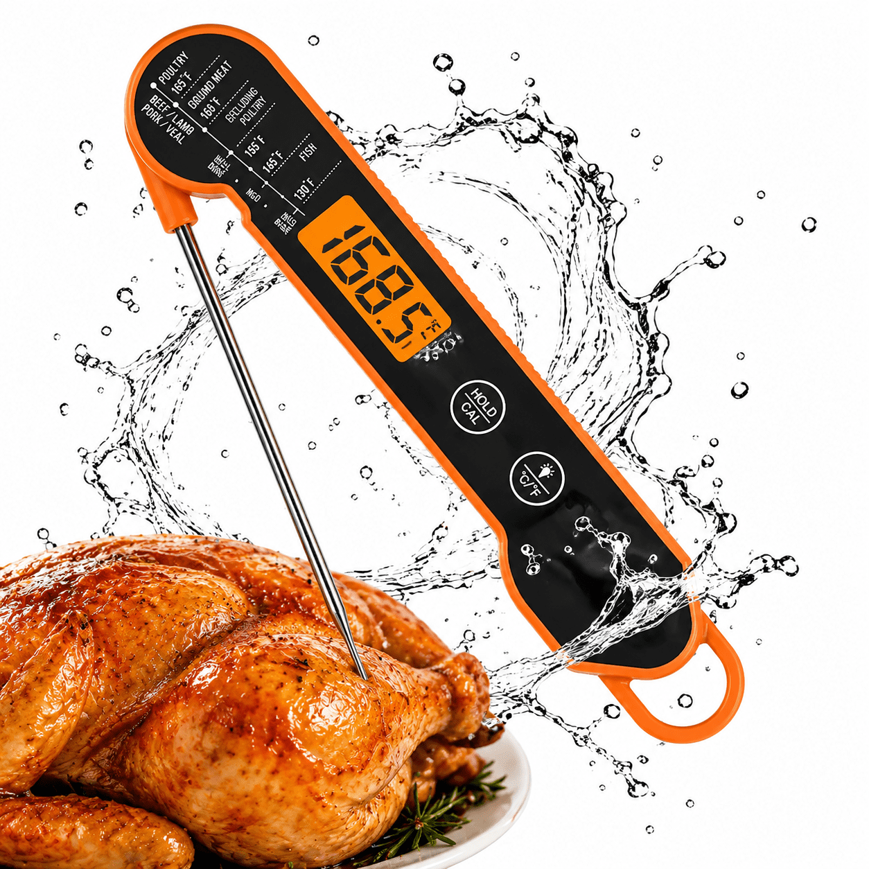 Jill Deaaa Digital Instant Read Meat Thermometer with Backlight, Magnet, and Hold Function