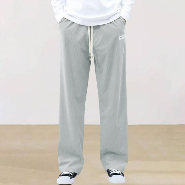 Pantalones largos para hombre, informales, modernos, lisos, para exteriores, deportivos, con cintura elástica y bolsillos, de poliéster.