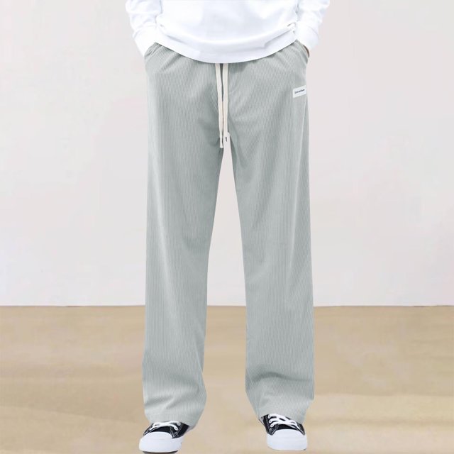 Pantalones largos para hombre, informales, modernos, lisos, para exteriores, deportivos, con cintura elástica y bolsillos, de poliéster.