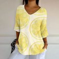 thumbnail image 4 of Endives Women's Elegant Shirts 3/4 Length Sleeve Casual Loose with Round Neck Shirts Womens Tops 2025, 4 of 6