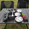 thumbnail image 2 of Establecimiento utensilios para acampar conjunto de cocción 3 personas 22 piezas pot de campamento y sartén cocina para acampar al aire libre mochilero con mochila con bolsas de, 2 of 7