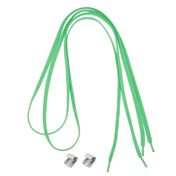 Raindrops 2Pairs Green Elastic Shoe Laces with Push Buckle Suitable for Various Shoe Types
