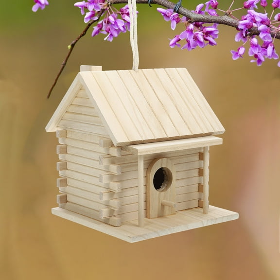 TEHAUX Wooden Bird House Bird Nesting Cage Outdoor Wood Bird House Garden Bird House Parrot Nest