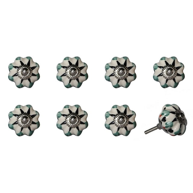 KNOB-IT VINTAGE HANDPAINTED CERAMIC KNOBS (8 Pack) K000001