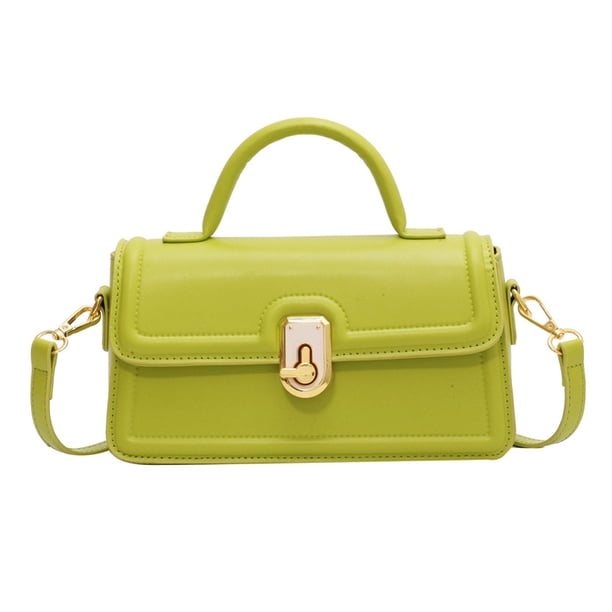 Bolso de mano para mujer, de PU, tipo bandolera, estilo retro, color verde