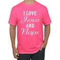 thumbnail image 1 of Wild Bobby I Love Jesus and Naps Inspirational/Christian Men Graphic Tee, Neon Pink, 5X-Large, 1 of 5