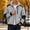 Gray, variant on No Hood Men Fleece Jacket Sherpa Lined Zipper Jackets Stand Colla Thick Elbow Patch Colorblock Long Sleeve Coat