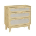 thumbnail image 4 of Commode à 3 Tiroirs pour Chambre, Commode Moderne en Rotin, Coffre de Rangement en Bois pour Couloir, Salon, 4 of 8