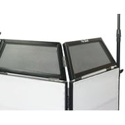 DJ Booth Tabletop With 8FT Lighting Truss Stand Package by FAT TOAD - Foldable Panel Portable Stage by