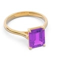 thumbnail image 3 of 2.50 Ct Emerald Cut Amethyst Gemstone Unique Solitaire Wedding Ring for her Solid 14K Yellow Gold Size 6.5 by Diamond-Capitals, 3 of 8