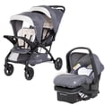thumbnail image 1 of Baby Trend Sit N Stand Double Stroller 2.0 DLX with 5 Point Safety Harness and EZ-Lift Plus Lightweight Infant Car Seat with Cozy Cover, Magnolia, 1 of 5
