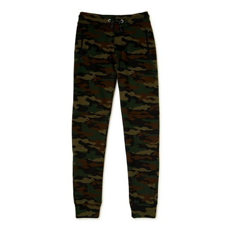 Hawk Boys' Fleece Jogger Pants with Zipper Pockets, Sizes 4-16