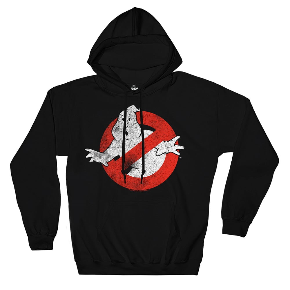 Ghostbusters Distressed No Ghost Logo Unisex Pullover Hoodie MD Black ...