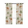 thumbnail image 7 of Date Coconut Tree Blackout Curtains for Bedroom, Desert Camels Botanical Tropical Beige Thermal Insulated Kitchen Drapes with Grommets, Light Blocking Window Treatment, 2 Panels 52" x 45", 7 of 7