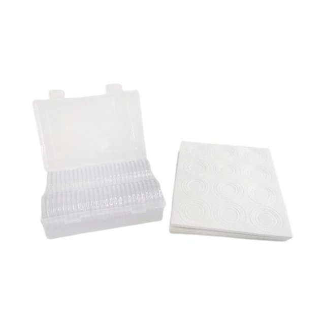 Yuarrent Caja de almacenamiento de monedas de plástico 50 piezas Protector de caja de colección Contenedor de 40 mm Almacenamiento y organización del hogar