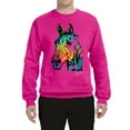 thumbnail image 2 of Wild Bobby, Neon Rainbow Horse Animal Lover Unisex Crewneck Graphic Sweatshirt, Fuschia, 3XL, 2 of 3
