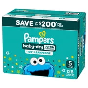 Pampers Baby Dry Diapers Size 5, 128 Count (Select for More Options)