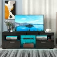 thumbnail image 2 of LegaHome TV Stand for 55 Inches TV, Black High Glossy TV Cabinet with 16 Colors LED Lights, Storage Drawers and Shelves, 2 of 10