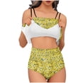 thumbnail image 1 of Trajes de Baño de Bikini de Mujer Conjunto de Cintura Alta de Vendaje de Impresión Sexy con Almohadillas de Pecho, Conjunto de Bikini de Mujer Conservador Y sin Mangas, 1 of 9