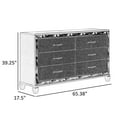 thumbnail image 5 of Benjara BM316125 65 in. Ren 6 Glitter Front Storage Drawers Black & Silver Chrome Wide Dresser, 5 of 6