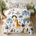 thumbnail image 2 of Erosebridal Elephant Twin Quilt Set for Boys Girls, Colorful Safari Twin Coverlet Set, 2-Piece 1 Bedspread and 1 Pillowcase, 2 of 7