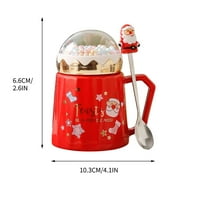 EUDIDV Christmas Products Christmas Mug Ceramic Cup Drinking Water Cup With Lid Office Gift Coffee Tea Cup Milk Cup Festive Supplies