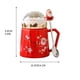 thumbnail image 4 of Taza navideña de cerámica, taza para agua potable con tapa, regalo de oficina, taza para café, té, leche, taza navideña, 4 of 5