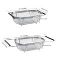 thumbnail image 2 of Expandable Retractable Drain Basket Rubber Grip Handles Stainless Drain Basket; Steel Oval Colander Sink Vegetables Draining Rack, 2 of 8