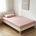 thumbnail image 4 of Fitted Sheet Single Bed Non-Slip Elastic Bottom Soft Knitted Fabric Stretch Mattress Cover Protective Bedding Quick Dry Wrinkle Resistant, Pink, JKODE, 4 of 6