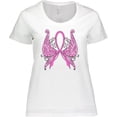 thumbnail image 3 of Inktastic Breast Cancer Awareness with Butterfly Ribbon Words Women's Plus Size T-Shirt, 3 of 5