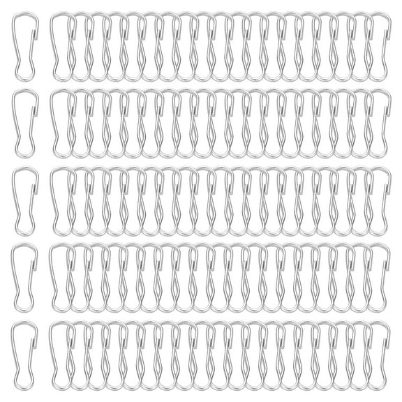 Lanyard Hooks, 200 Pcs 16mm Stainless Steel 304 Spring Snap Hook Metal Clips Clasp for Key Chain Key Rings ID Card Shower Curtain, Silver