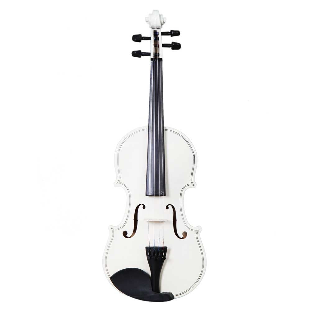 4/4 Full Size Acoustic Violin, Include Case, Bow & Rosin, Beginner Violin Starter Kit for Children Teens & Adults, White
