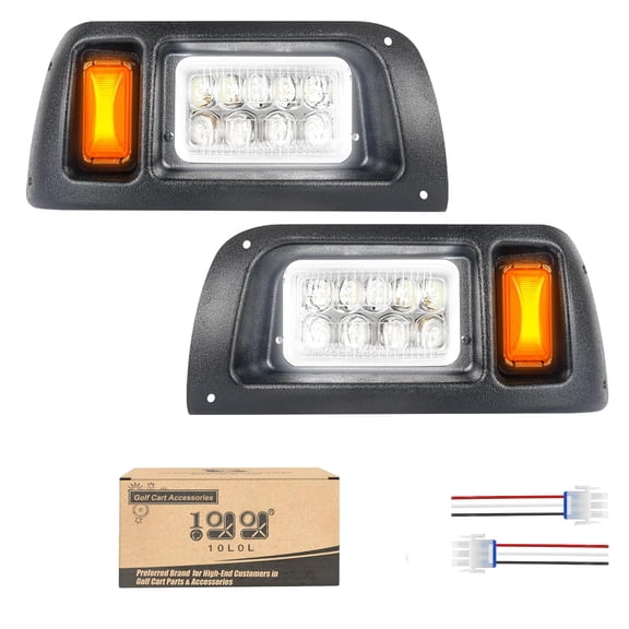 10L0L Golf Cart Headlight for Club Car DS 1993-up, 12V Golf Cart Accessories, Replaces OEM #101988002 101988001