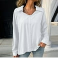 thumbnail image 3 of Women's Long Cardigan Button Shirt Strap Lapel Flared Sleeve Top Fashion Women Casual Lapel Long Sleeve Solid Color Shirt Top Single-Breasted Cardigan Blouse Lapel Casual Tops Zipper Collar Tops, 3 of 3