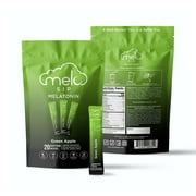 MELO SIP Melatonin (Sleep Powder), Green Apple, Melatonin Electrolyte Powder with GABA, L-Theanine, Valerian Root, Zinc, and Chamomile, 20 Sleep Packs.