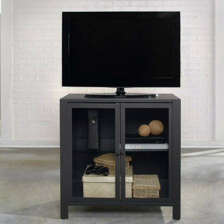 Sauder Soft Modern Charcoal Gray TV Stand for TVs up to 37"