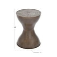 thumbnail image 4 of DecMode Bronze Metal Handmade Hammered Hourglass Side End Accent Table, 14" x 14" x 19", 4 of 14