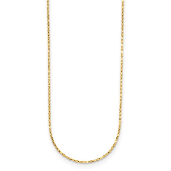 Diamond2Deal 14K Yellow Gold Polished 2.0mm Fancy Link Chain Necklace for Women 16"