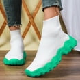 thumbnail image 2 of Womens Mens High Top Fashion Sneakers Slip on Socks Shoes Casual Comfortable Knitted Chunky Walking Shoes, 2 of 5