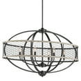 thumbnail image 5 of 3170-LP BLK-CW-Golden Lighting-Roost - 6 Light Linear Pendant   Matte Black Finish with Chicken Wire Shade, 5 of 6
