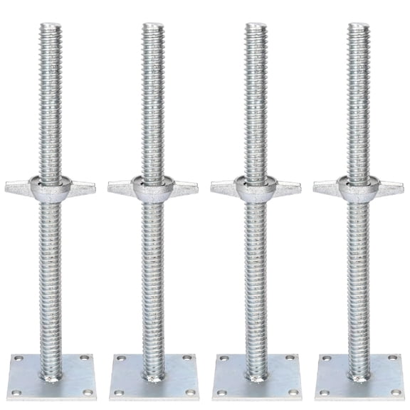 Qunbio Adjustable Leveling Jacks 4 pack, 18.2" Adjustable Height & 4000lbs Total Load Capacity, Solid Screw Jacks for Baker-Style Scaffolding