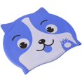 thumbnail image 3 of Gorro de baño de silicona XCF impermeable para niños con protección para los oídos color azul, 3 of 4